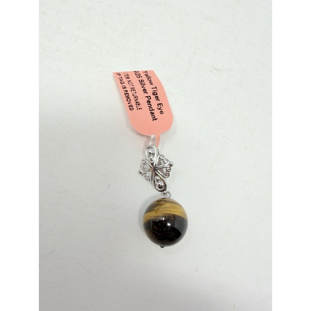 Shop LC CHARMES D'JOY South African Tigers Eye Pendant in Sterling Silver 5685